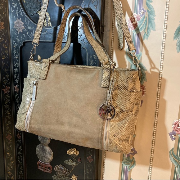 Y2K Michael Kors Suede, Snakeskin Bag - Picture 1 of 16